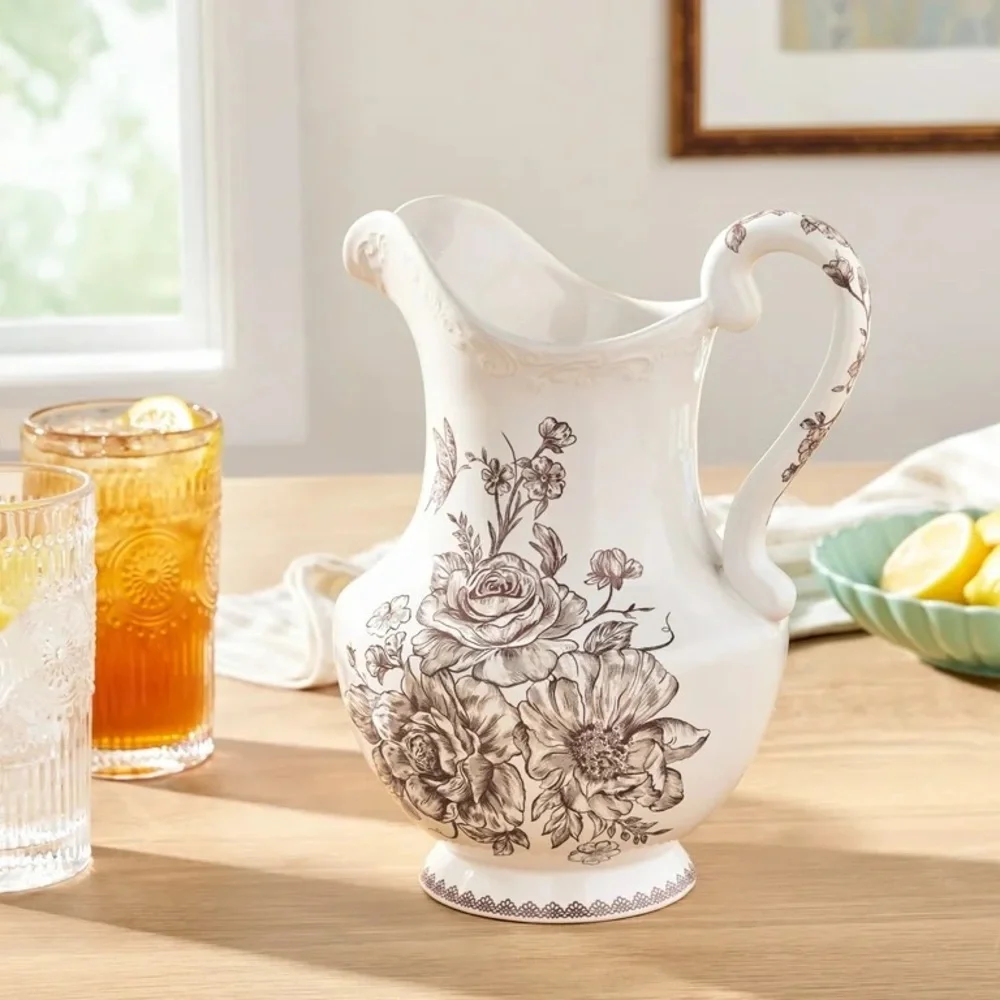 The Pioneer Woman Agatha Stoneware 2-Quart Pitcher, Brown